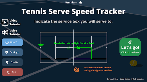 Tennis Serve Speed Tracker Screenshots