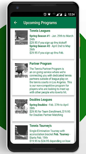 Tennis League Network App Screenshots