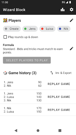 Wizard Scorecard Screenshots