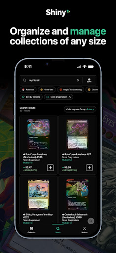 TCG Card Value Scanner - Shiny Screenshots