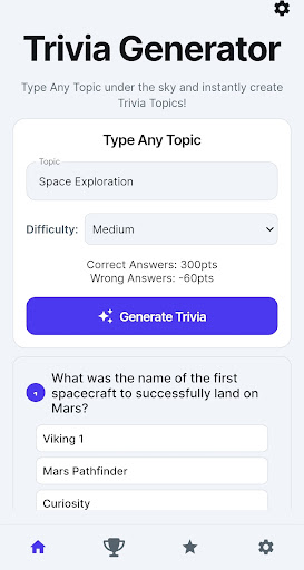 QuizForce - Trivia Generator Screenshots