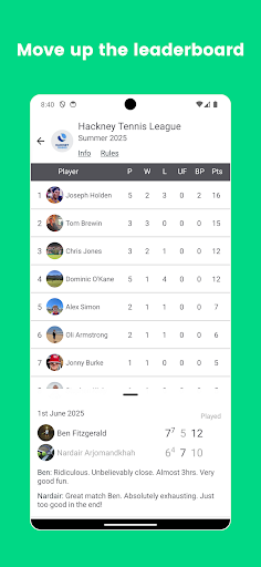 Spin: Tennis Partners, Leagues Screenshots