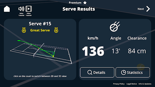 Tennis Serve Speed Tracker Screenshots
